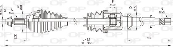 Open Parts DRS6401.00 - Приводной вал autospares.lv