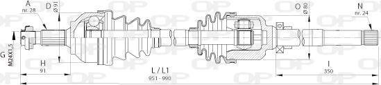 Open Parts DRS6403.00 - Приводной вал autospares.lv