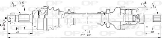 Open Parts DRS6402.00 - Приводной вал autospares.lv