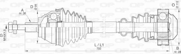 Open Parts DRS6407.00 - Приводной вал autospares.lv