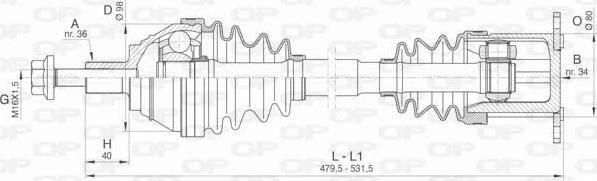 Open Parts DRS6415.00 - Приводной вал autospares.lv