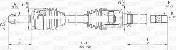 Open Parts DRS6416.00 - Приводной вал autospares.lv