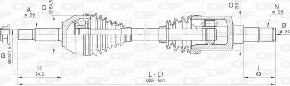 Open Parts DRS6411.00 - Приводной вал autospares.lv