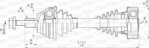 Open Parts DRS6418.00 - Приводной вал autospares.lv