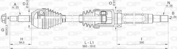 Open Parts DRS6412.00 - Приводной вал autospares.lv