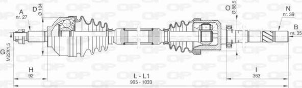 Open Parts DRS6480.00 - Приводной вал autospares.lv