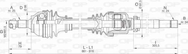 Open Parts DRS6439.00 - Приводной вал autospares.lv