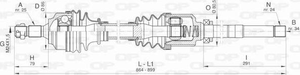 Open Parts DRS6434.00 - Приводной вал autospares.lv