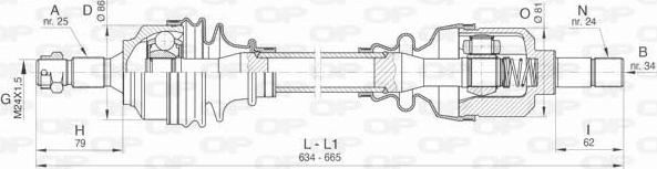 Open Parts DRS6435.00 - Приводной вал autospares.lv