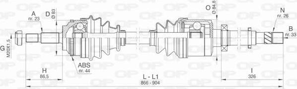 Open Parts DRS6436.00 - Приводной вал autospares.lv