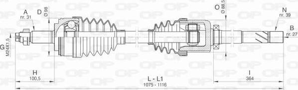 Open Parts DRS6430.00 - Приводной вал autospares.lv