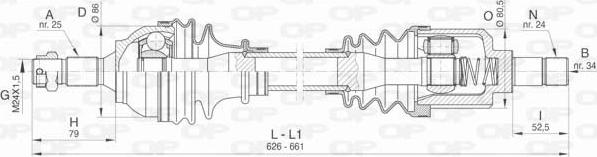 Open Parts DRS6438.00 - Приводной вал autospares.lv