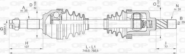 Open Parts DRS6433.00 - Приводной вал autospares.lv