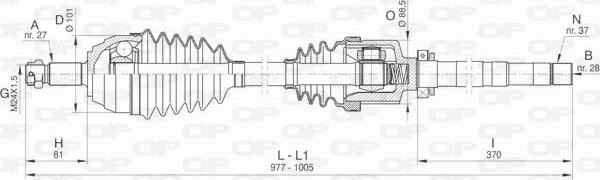 Open Parts DRS6432.00 - Приводной вал autospares.lv