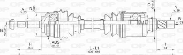 Open Parts DRS6437.00 - Приводной вал autospares.lv