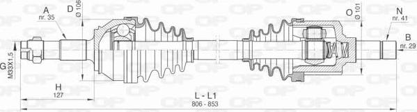 Open Parts DRS6426.00 - Приводной вал autospares.lv