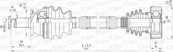 Open Parts DRS6420.00 - Приводной вал autospares.lv