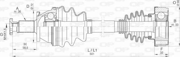 Open Parts DRS6421.00 - Приводной вал autospares.lv