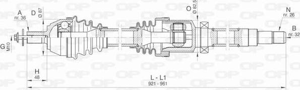 Open Parts DRS6428.00 - Приводной вал autospares.lv