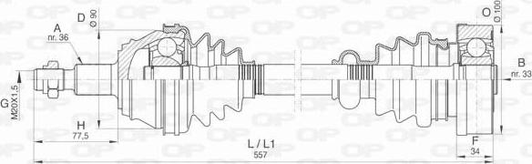 Open Parts DRS6422.00 - Приводной вал autospares.lv