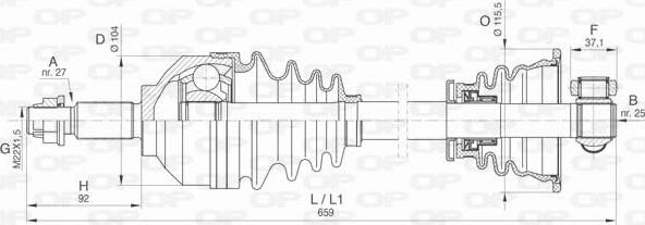 Open Parts DRS6479.00 - Приводной вал autospares.lv