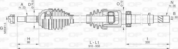 Open Parts DRS6473.00 - Приводной вал autospares.lv