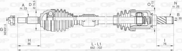 Open Parts DRS6472.00 - Приводной вал autospares.lv