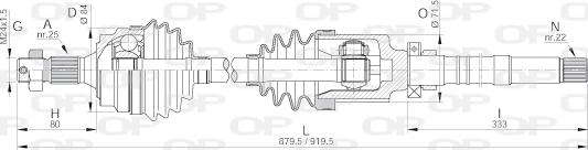 Open Parts DRS6093.00 - Приводной вал autospares.lv