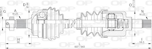 Open Parts DRS6092.00 - Приводной вал autospares.lv