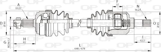 Open Parts DRS6046.00 - Приводной вал autospares.lv