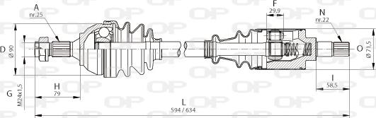 Open Parts DRS6040.00 - Приводной вал autospares.lv