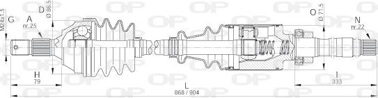 Open Parts DRS6041.00 - Приводной вал autospares.lv