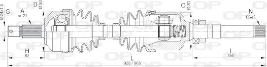 Open Parts DRS6047.00 - Приводной вал autospares.lv