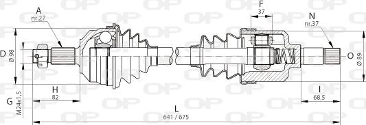 Open Parts DRS6050.00 - Приводной вал autospares.lv