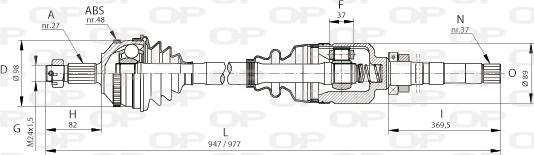 Open Parts DRS6053.00 - Приводной вал autospares.lv