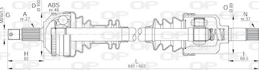 Open Parts DRS6052.00 - Приводной вал autospares.lv