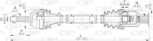 Open Parts DRS6065.00 - Приводной вал autospares.lv