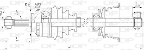 Open Parts DRS6066.00 - Приводной вал autospares.lv