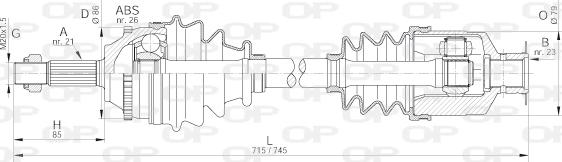 Open Parts DRS6067.00 - Приводной вал autospares.lv