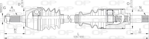 Open Parts DRS6004.00 - Приводной вал autospares.lv