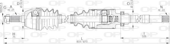 Open Parts DRS6005.00 - Приводной вал autospares.lv