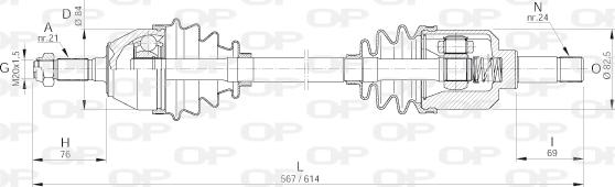 Open Parts DRS6002.00 - Приводной вал autospares.lv