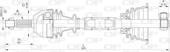 Open Parts DRS6016.00 - Приводной вал autospares.lv