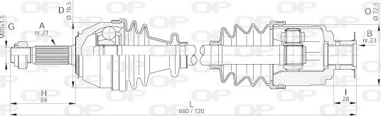 Open Parts DRS6011.00 - Приводной вал autospares.lv