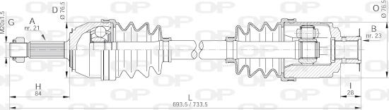 Open Parts DRS6013.00 - Приводной вал autospares.lv