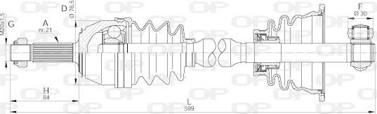 Open Parts DRS6012.00 - Приводной вал autospares.lv