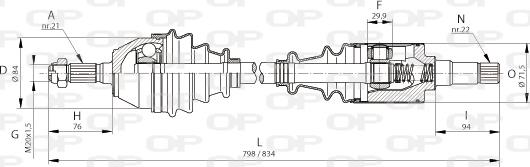 Open Parts DRS6085.00 - Приводной вал autospares.lv