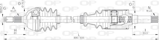 Open Parts DRS6087.00 - Приводной вал autospares.lv