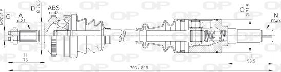 Open Parts DRS6039.00 - Приводной вал autospares.lv