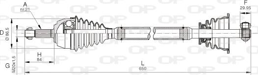 Open Parts DRS6036.00 - Приводной вал autospares.lv